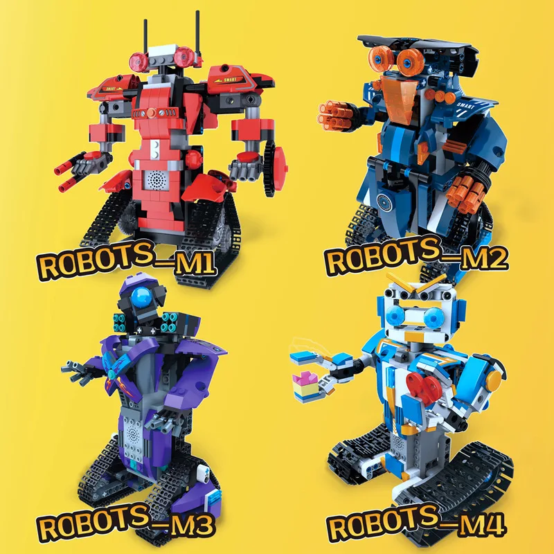 

New Products Small Particles Building Block Robot Children Electric Remote Control Building Blocks Parent And Child Interactive