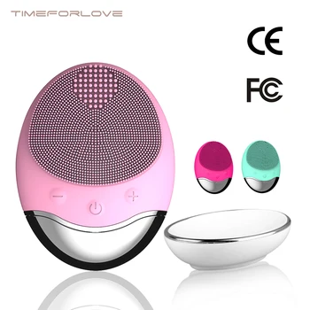

Mini Electric Face Cleaner Sonic Silicone Facial Cleansing Brush Electric Ultrasonic Vibrating Face Massager Pore Deep Cleaning
