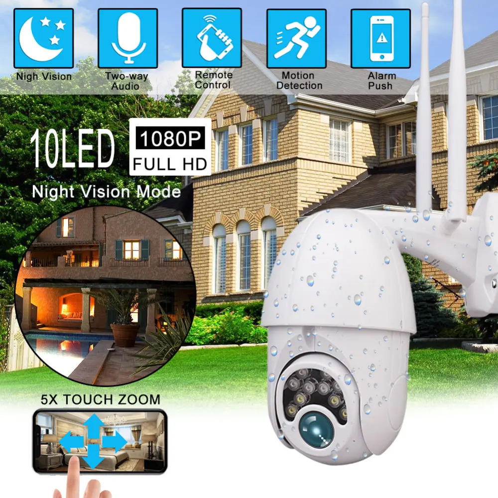 1080P WI-FI IP Камера Беспроводной открытый Скорость Купол HD Home security ИК Камера сети видеонаблюдения