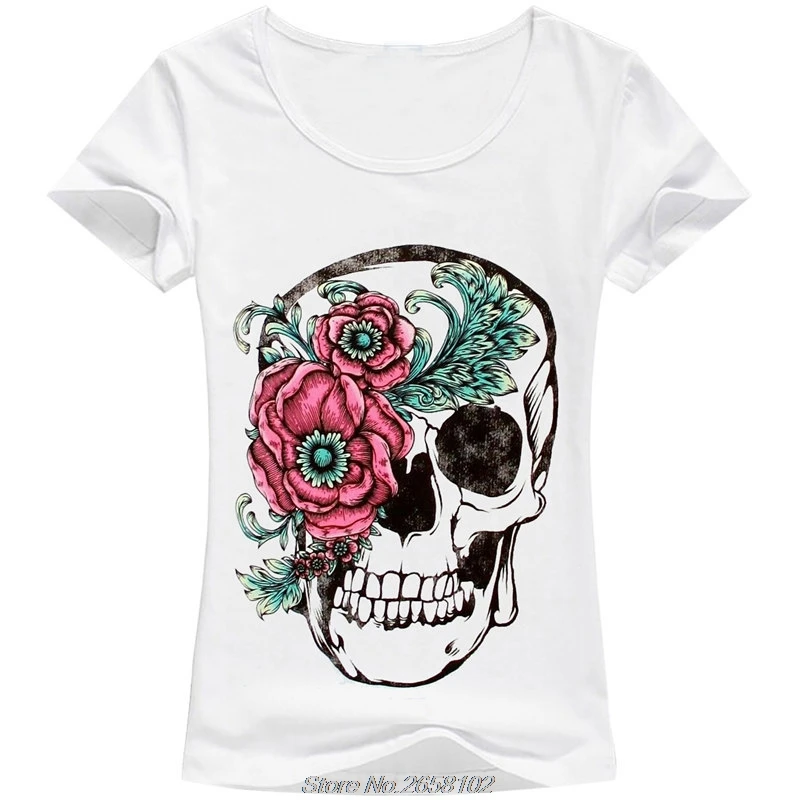 

Fashion Women T-shirt Slower Suger Skull Punk T Shirt Spring Summer Tops For Female Clothing Hot Sale Harajuku