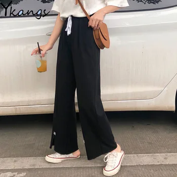 

Joggers Women Pants Women Fashion Solid Color Casual Cotton Straight Trousers Streetwear Wild Hip Hop Loose Sweatpants Trousers