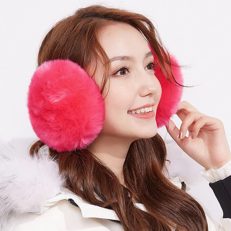 

Ear Muffs Cute Faux Rabbit Fur Women Gift Earmuffs Keep Warm Fashional Plush Multifunctional Female Ear Cover Warmer Winter