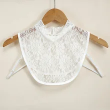 Women Floral Lace Stand Fake Collar Blouse Decor Vintage Detachable Shirt Collar False Collar Lapel Blouse Clothes Accessories