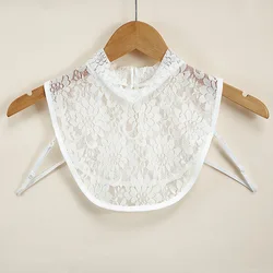 Women Floral Lace Stand Fake Collar Blouse Decor Vintage Detachable Shirt Collar False Collar Lapel Blouse Clothes Accessories