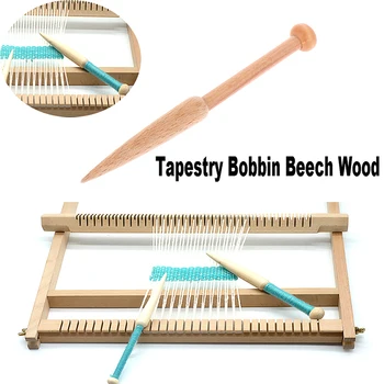 

1PC DIY Weaving Tool Wood Woven Sweater Scarf Tapestry Bobbin Stick Single Head Solid Crochet Hook DIY Loom Tools
