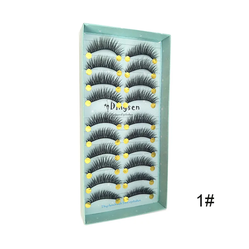 3D-66 10 пар 3D suave Faux Mink pelo pestaunas postizas cruzadas pestavienas esponjosas 6 estilos extensión ojo maquillaje herramientas - Цвет: 3D-66