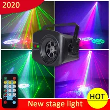 Dj luz de discoteca festa luz voz controle música dj projetor laser luz 52 modo rgb lâmpada efeito para festa barra casa casamento
