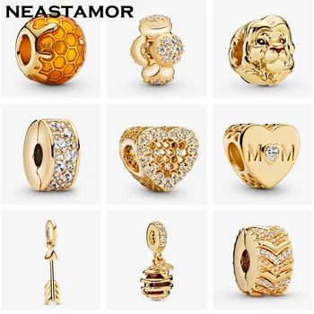 

2020 summer Collection Fit Original Pandora Charm Bracelet Jewelry Making gold colour Lion king HEART beads cilp charms