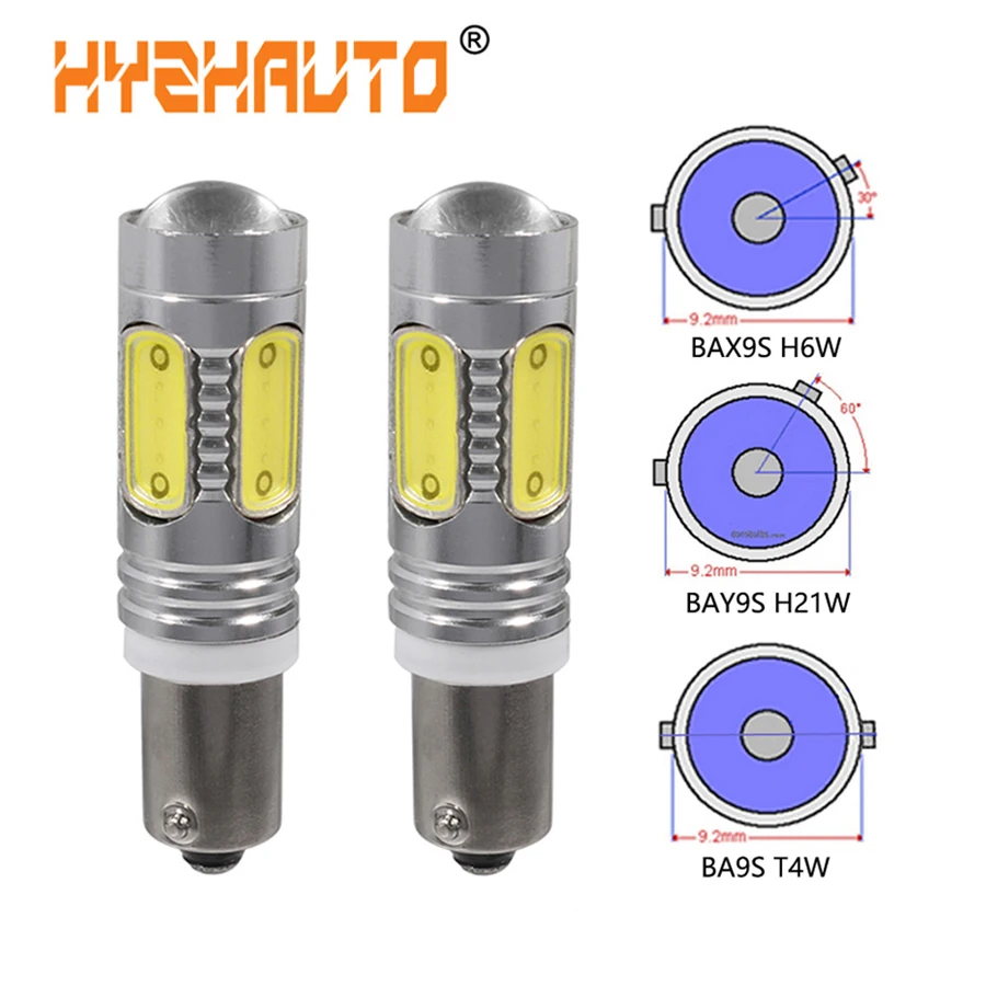 HYZHAUTP 2 шт. BA9S T4W Светодиодные лампы COB 7 5 Вт H6W BAY9S H21W BAX9S автомобильный боковой