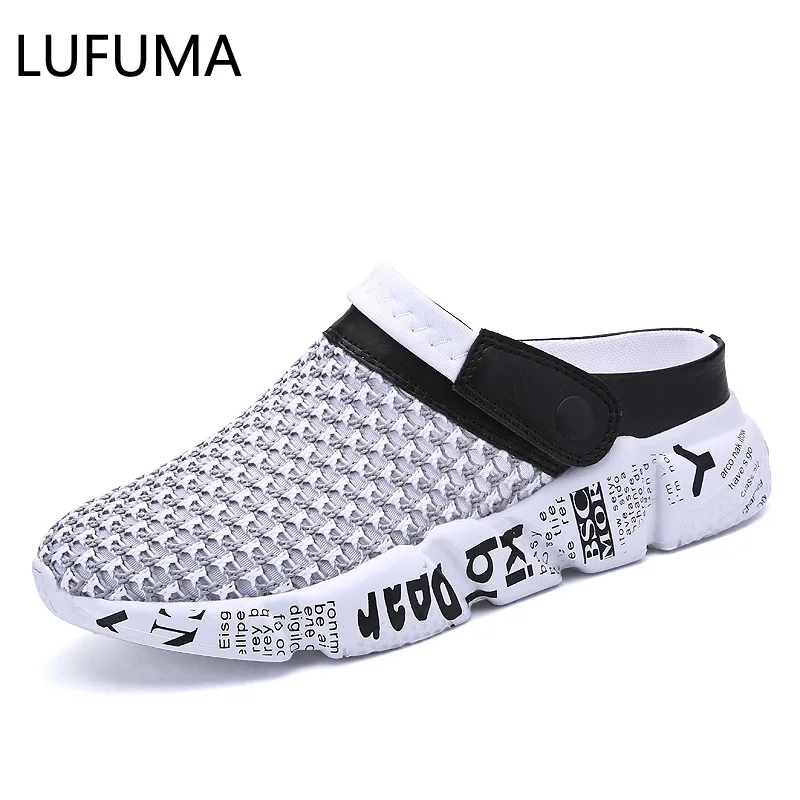 Hot Seller Tamaño 39-46 zapatos de malla de verano sandalias de hombre zapatillas de playa Zuecos de hombre Zuecos Sandalias Zapatos Hombre A-032 R6qprlnzZ