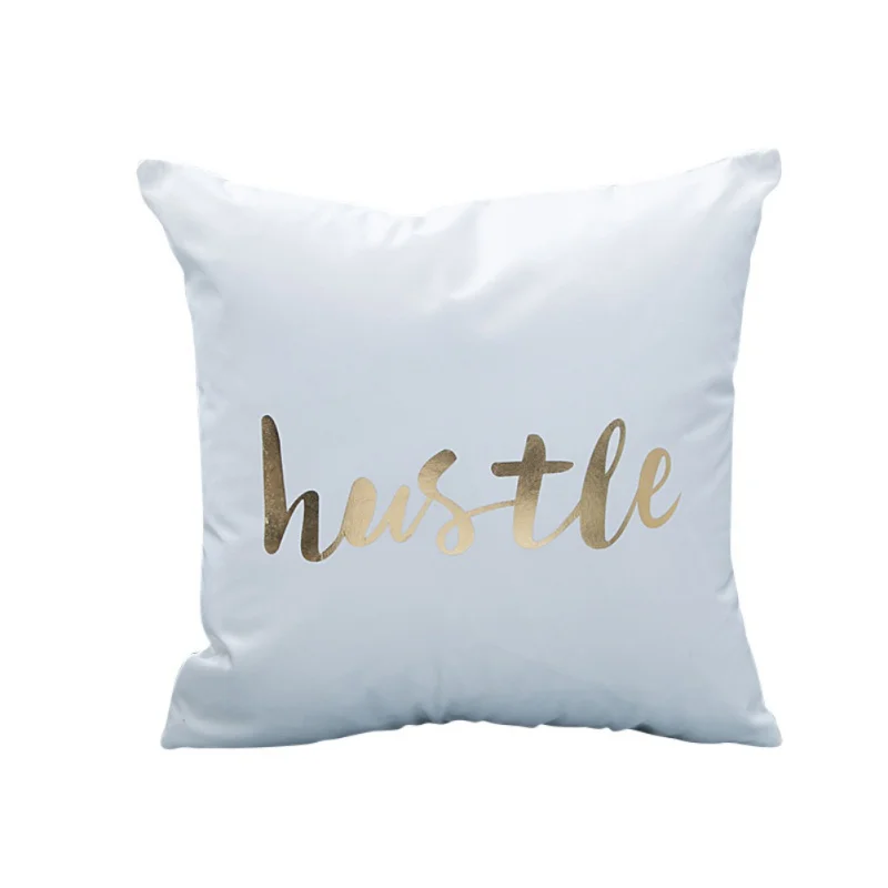 

Brand New Bronzing Printed Decorative Cushion Case Gold Soft Carpet Softshell Cushion Cotton Linen Pillow Case