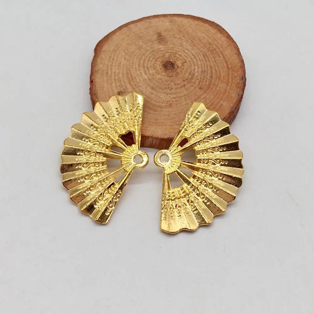 

Vintage 12 pcs zinc alloy fan charms fit Necklace earring bracelet metal Jewelry accessories Making