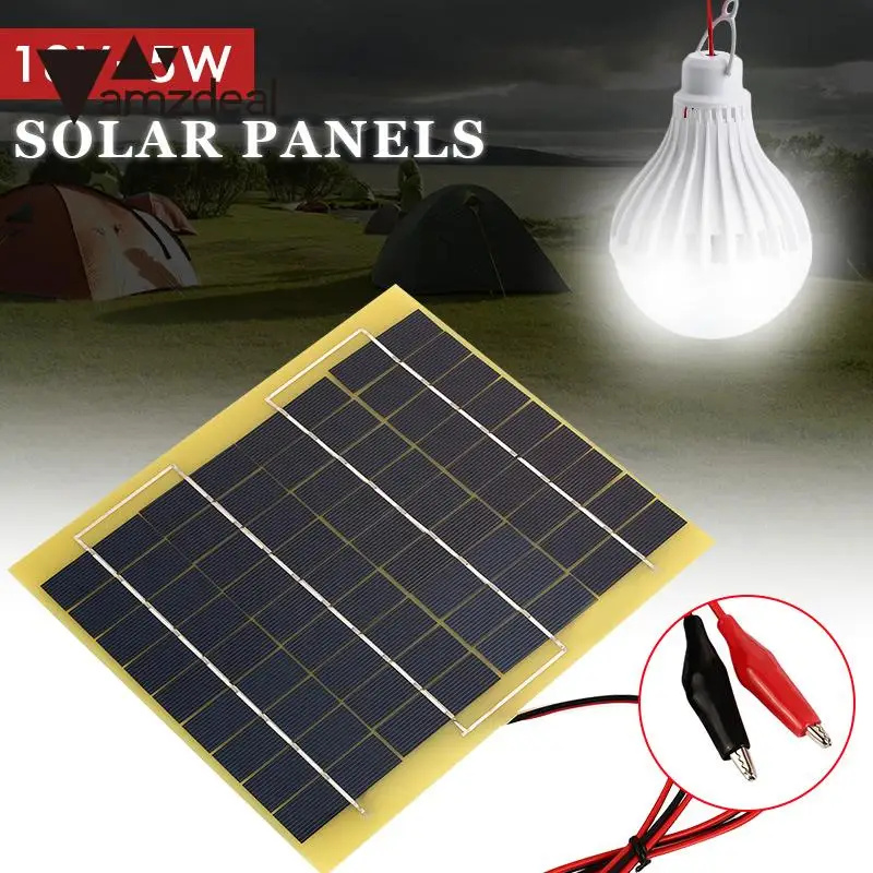 Portable 5W 18V Solar Panel Solar Charger Charging Portable Power Bank For Emergency Power Supply Car Battery Chargiing Travel