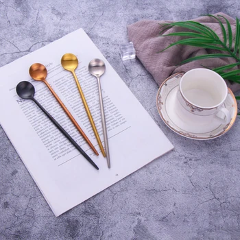 

Stainless Steel Stirring Mixing Spoon Scoop For Tea Dessert Coffee Ice Cream Long Handle Spoons Long Handle Tableware Tools