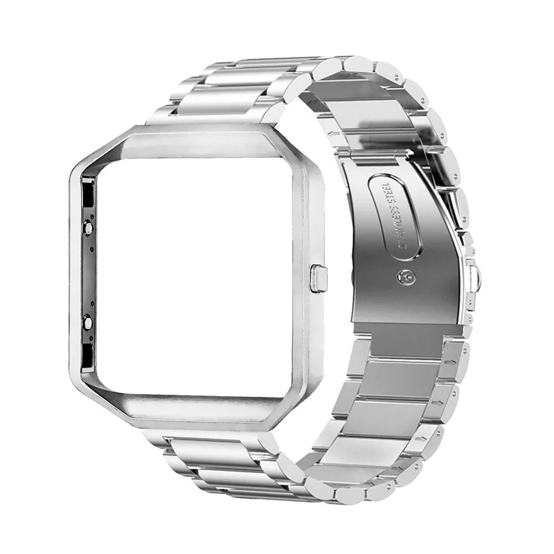 3 в 1 ремешок из нержавеющей стали для Fitbit Blaze Ремешок Браслет ремешок+ рамка+ пленка для экрана для Fitbit Blaze запястье+ Инструменты