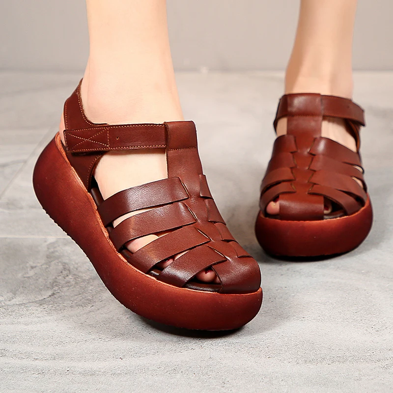 retro leather sandals