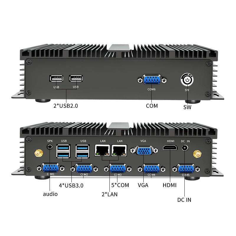MSECORE i3i5i7 безвентиляторный мини ПК Windows 10 HTPC промышленный настольный компьютер linux intel 2* Lan 6* COM VGA HDMI wifi