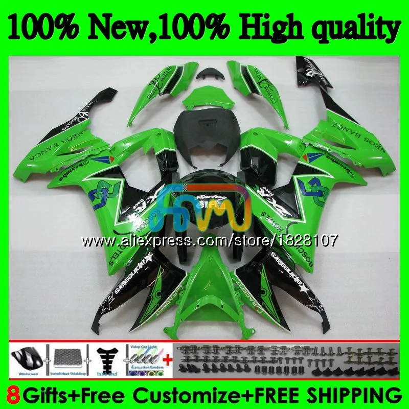Корпус для KAWASAKI ZX1000C ZX-10R ZX 10R 1000CC 17BS. 62 ZX1000 ZX 10 сотрудников отдела исследований ZX10R 08 09 10 2008 2009 2010 цвета: черный, зеленый, ABS комплект обтекателей