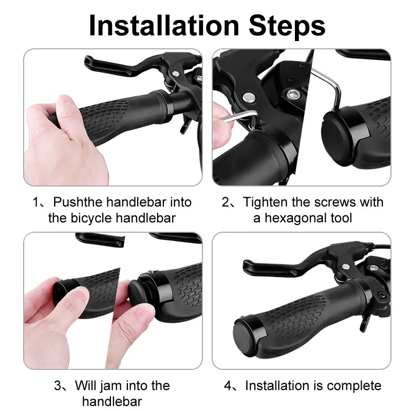 Bicycle Handlebar Grips Shock-absorption Anti-slip MTB Bike Aluminium Alloy Lock Rubber Cycling Handle bicycle handlebar grips,bike handlebar grips,bike handle grips