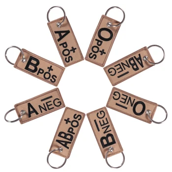 

Blood Type Keychains Chapter A+B+AB+O+ Front POS Negative NEG Blood Type Group Tactical Military Emergency Keychain