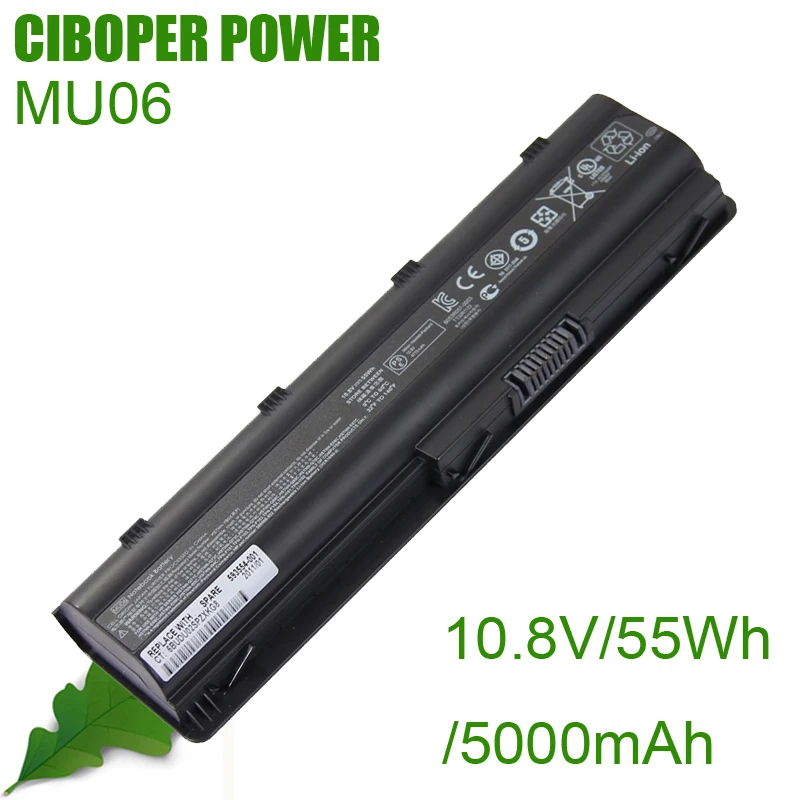 

CP Genuine Battery MU06 10.8V/ 55WH/5000mAh For G4 G6 G7 CQ42 CQ32 G42 CQ43 G32 DV6 DM4 G72 593562-001 HSTNN-DB0Y/UB0Y/IB0Y