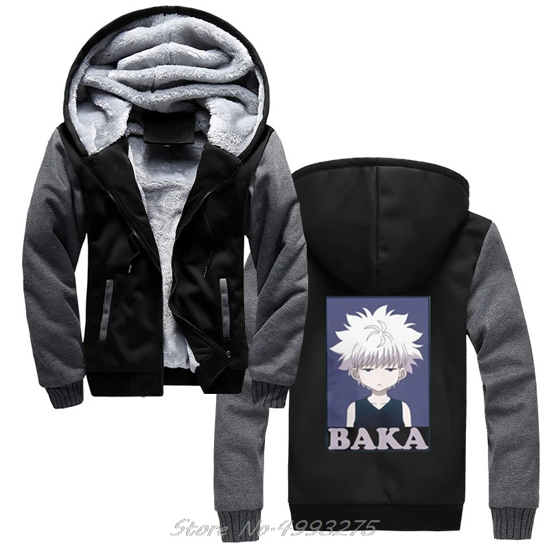 Охотник х Охотник толстовки Killua Zoldyck Baka классический комикс аниме Япония Мода шерсть лайнер куртка утепленные толстовки - Цвет: 1