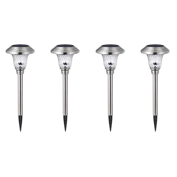 

4pcs IP44 Illuminate Lawn Lamp Easy Install Garden Lighting Pathway Driveway Night Outdoor Waterproof Solar Powered Auto On Off
