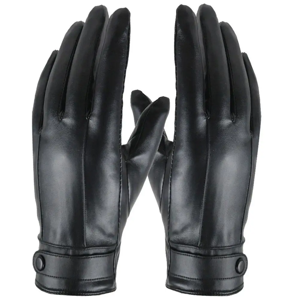 1 пара, унисекс, черные перчатки из искусственной кожи, одноцветные, для женщин, для вождения, для мужчин и женщин, модные, для езды на мотоцикле, панк-перчатки