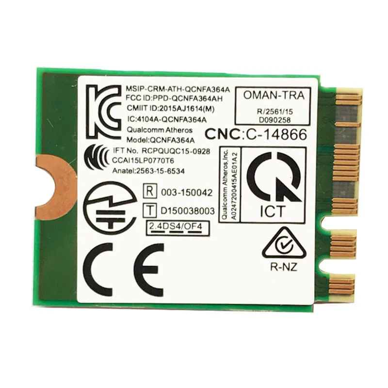 Для MSI GT72/GT80/GS60/GE62/GE72/PE60/PE70 для Dell Alienware 13 R2 17 Killer 1535 Atheros QCNFA364A 802.11Ac NGFF карта |