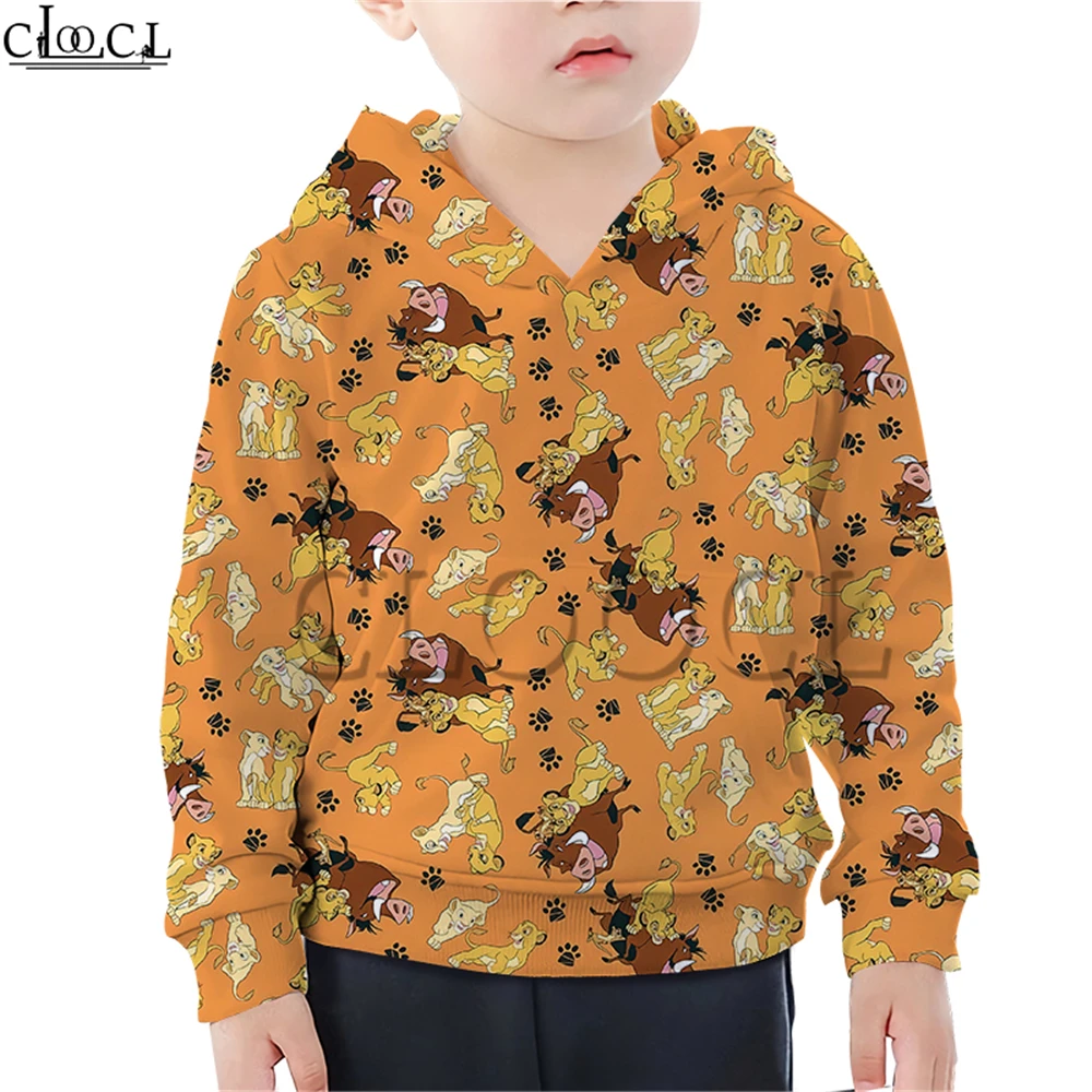  Child Anime The Lion King Hoodies Boy Girl 3D Print Sweatshirt Animal Lion T Shirt Naughty Kid Baby