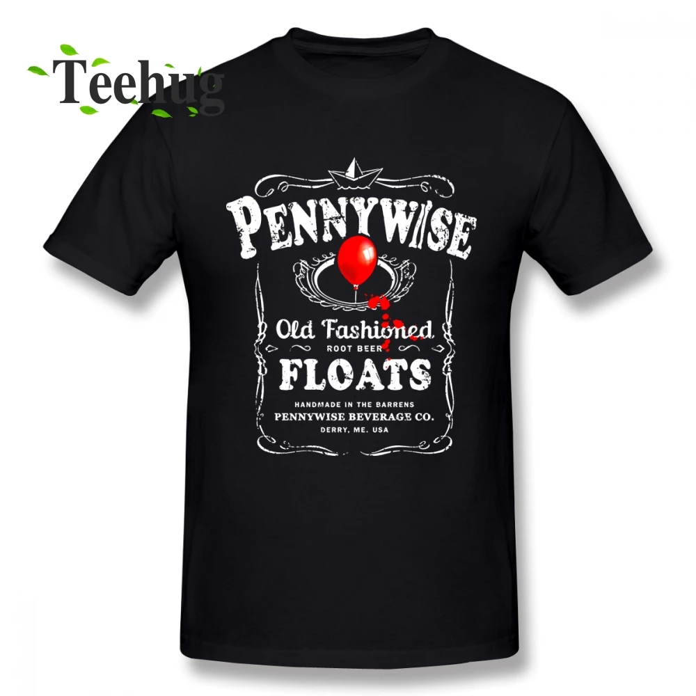 

Unisex Stephen King Pennywise Floats T Shirt For Men Novelty Unique Custom IT Movie Homme Tee Shirt