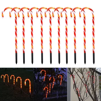 

Wedding Home Decor Gift Yard Lawn Plug-In Candy Christmas Lights Led Party Indoor PVC With Stakes Cane Lamp Outdoor Pathway