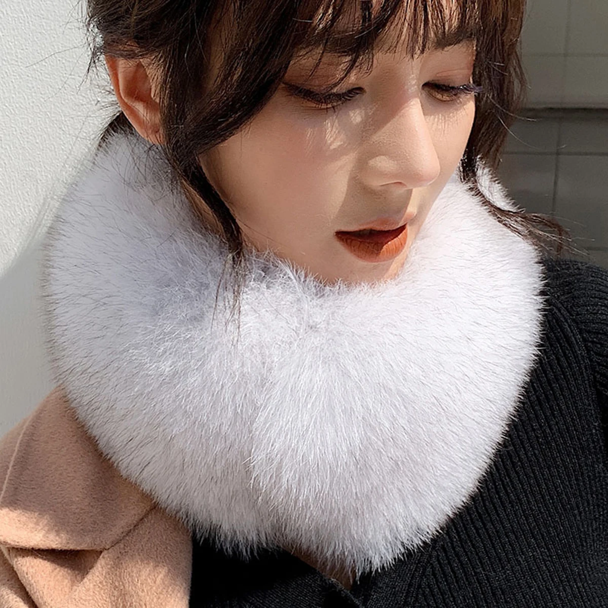 Fur warm Collar Leather Grass Fox fur collar fur collar neckline fur scarf short autumn female fox fine fur collar winter grass adult female girl summer beach sunshade sunscreen grass weaving hollow out versatile show face small fisherman hat dm10