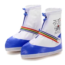 Детские Нескользящие Чехлы для обуви многократного применения из полиэстера, водонепроницаемые непромокаемые сапоги DW277