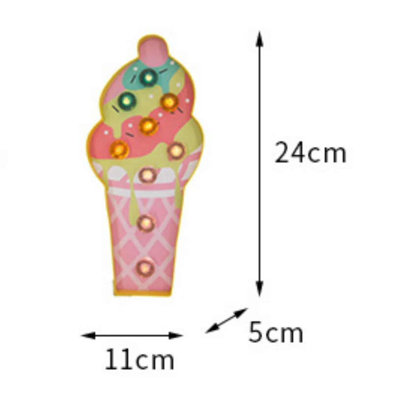Ice Cream 2 Lanpulux Экологически чистая бумажная фруктовая Ночная лампа мороженое попугай декоративный кактус лампа окно дисплей моделирование огни фотографии реквизит - Испускаемый цвет: Ice Cream 2