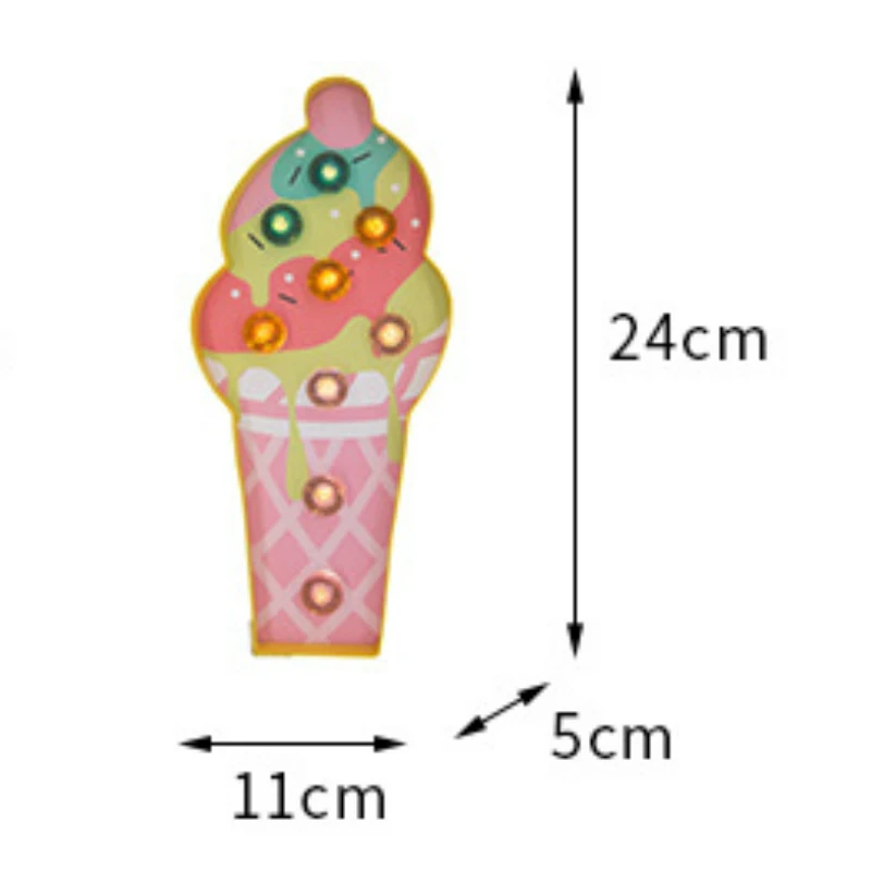 Lanpulux Экологически чистая бумажная фруктовая Ночная лампа мороженое попугай декоративный кактус лампа окно дисплей моделирование огни фотографии реквизит - Испускаемый цвет: Ice Cream 2