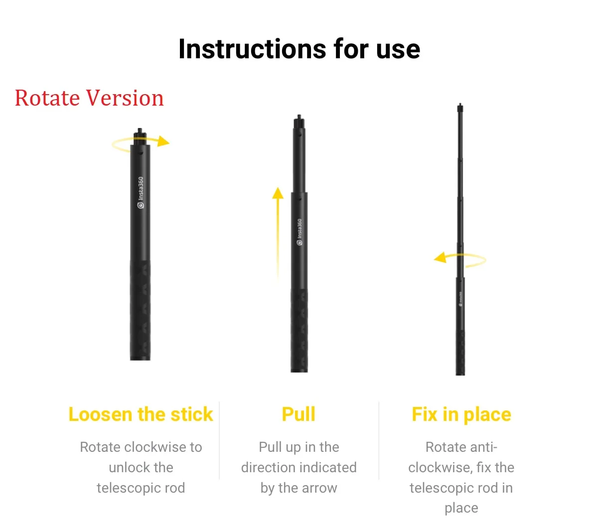 Insta360 um x2 invisível selfie vara para