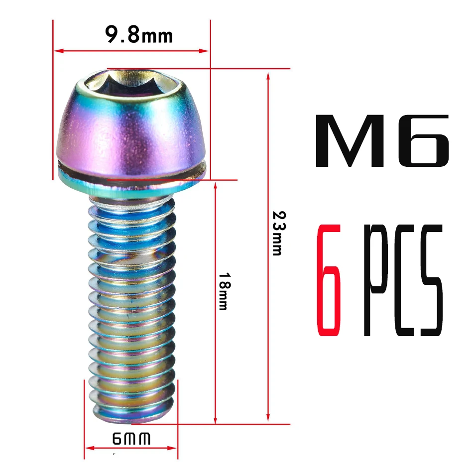 KRSEC велосипед гарнитура винты Топ Кепки крышка Алюминий сплава 1-1/" Горный дорожные велосипеды чаша крышка+ винт велосипеды доступа комплект - Цвет: M6 Handlebar screws