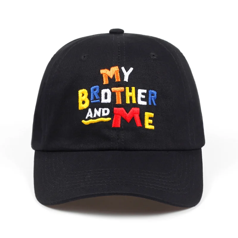 Высококачественная черная бейсболка с надписью «My Brother& Me Dad», хлопковая бейсболка для мужчин и женщин, Регулируемая Кепка в стиле хип-хоп - Цвет: Черный
