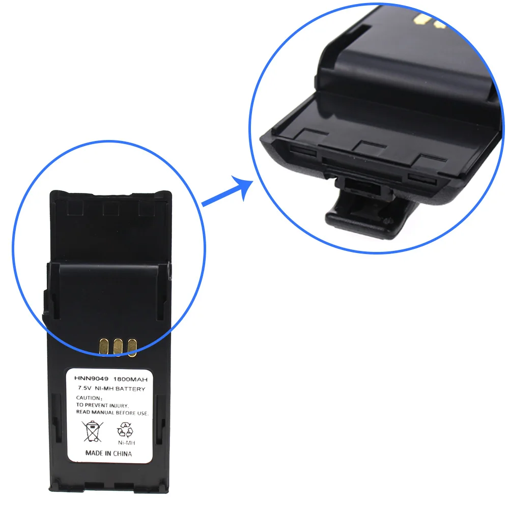 HNN9049 2 Way Radio Replacement Battery Ni MH 1800mAh for Motorola Radius P1225 Radio 5
