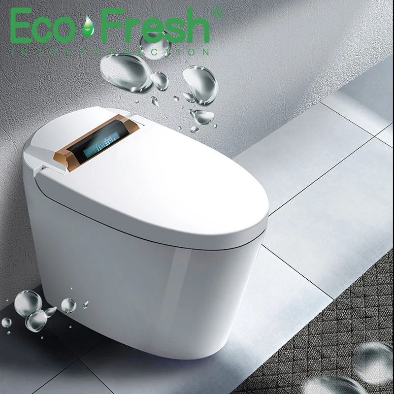 Ecofresh浴室タンクレス電気自動インテリジェントトイレリモートコントロールスマートwcスマートビデワンピーストイレ トイレ Aliexpress