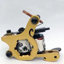 Профессиональная катушка татуировки 10 обертывания 3 цвета ручной работы татуировки машина пистолет для Liner Shader