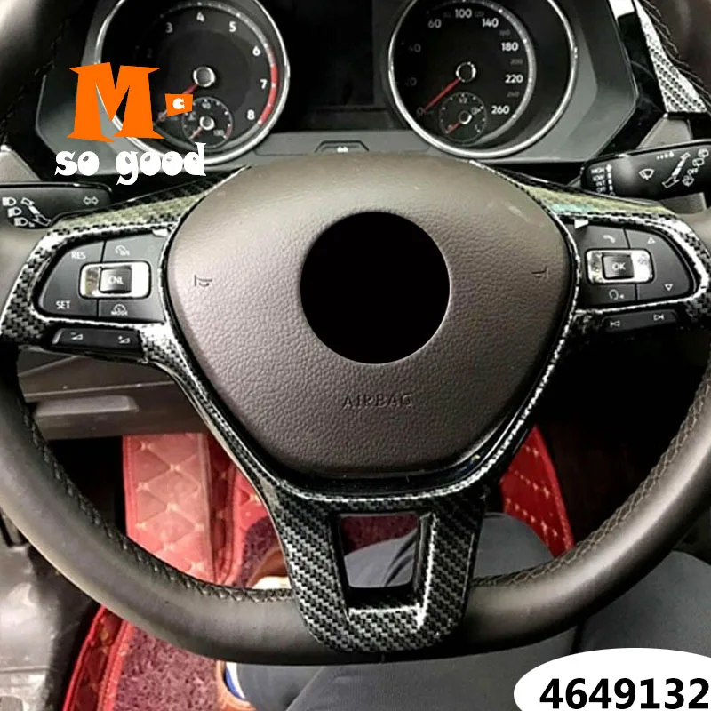 

2016/17/18/19 For Touran Car Steering Wheel Button Frame High Match Cover Trim ABS Matte And Carbon Fibre Interior Accessories