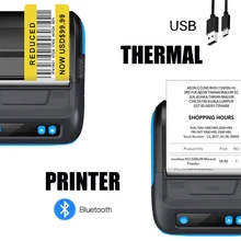 

80mm Portable Printer Bluetooth Thermal Barcode Printer 3 Inch Label Receipt for Windows IOS Android Mini Mobile Printer