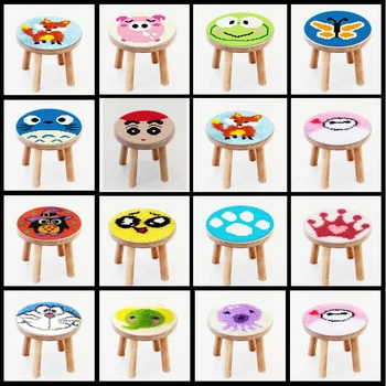 

DIY Latch Hook Rug Kits 3D Cartoon Needlework Button Package Carpet Embroidery Set Animal Pattern Rug Embroidery Carpet 27*27cm