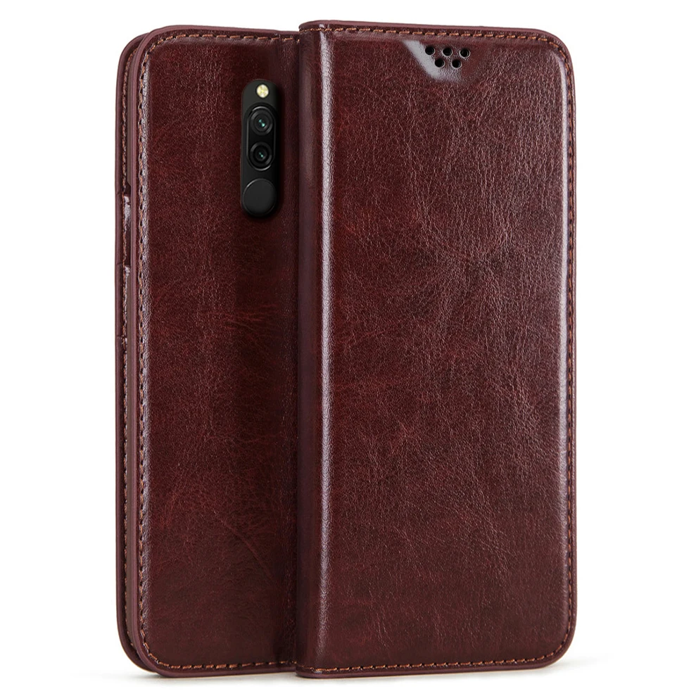 Чехол-книжка для Xiaomi Redmi 8, деловой кожаный чехол для телефона Fundas для Redmi 8, чехол с отделением для карт, аксессуары