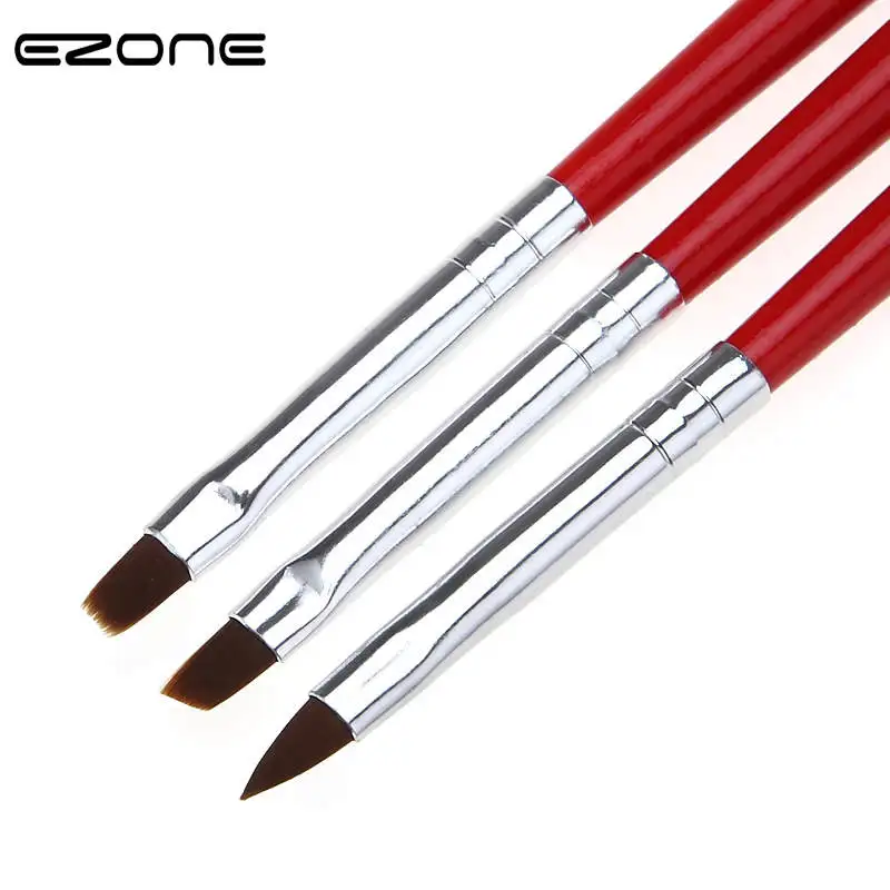 

EZONE 3PCS Paint Brush For Watercolr Oil Painting Different Shape Nylon Hair Brushes Gouache Acrylic Drawing School Art Supply