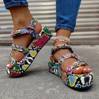 

Hot Sexy Shoes Women Sandals Fashion Leopard Female Beach Shoes Wedges Heels Heel Shoes Comfortable Platform Shoes Plus Size 43