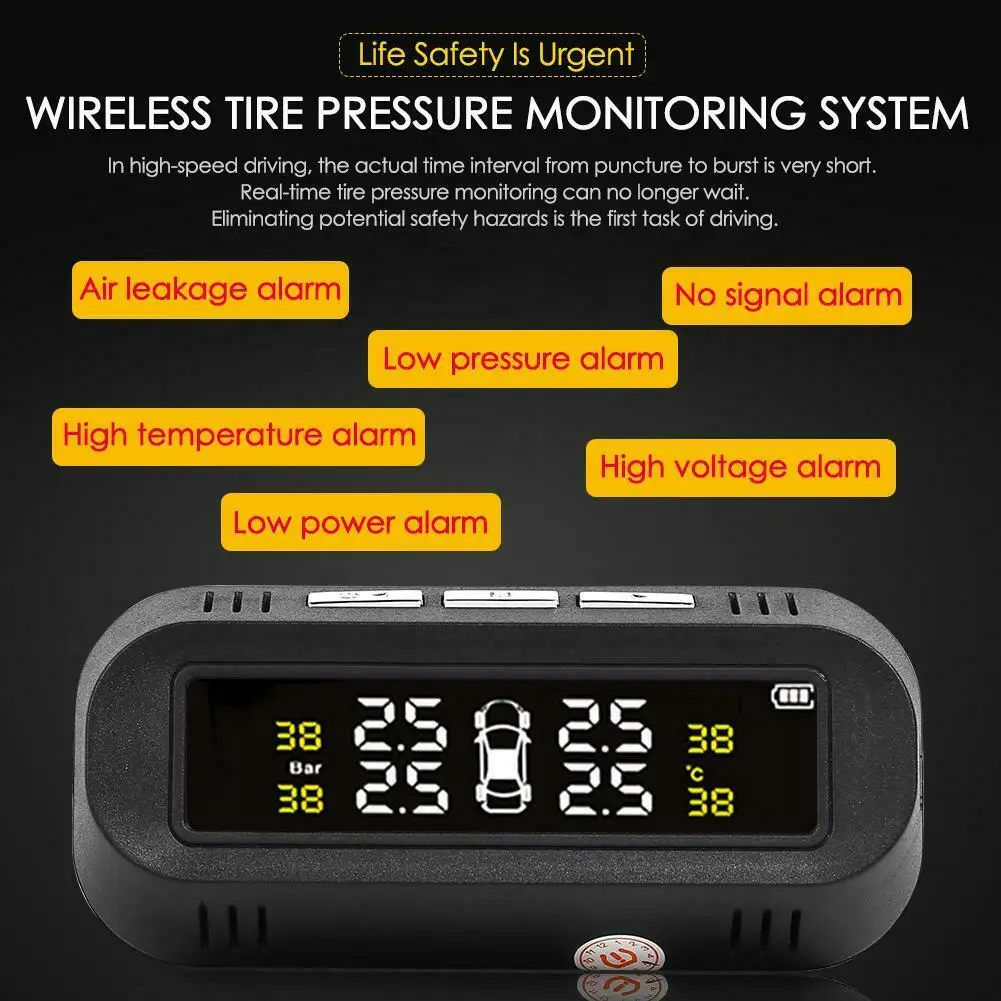 1 комплект солнечной беспроводной автомобильный TPMS система контроля давления в шинах lcd с датчиками