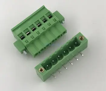 

10sets Side vertical plug-in terminal block with ear flange fixed terminal K15EDGKBM-5.08MM 13P-22P Straight or curved needle